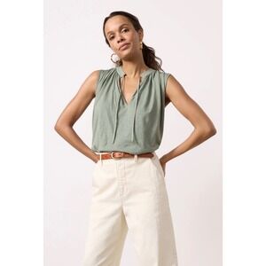 Nation LTD Via Tie Front Tank Seaspray Green Size Small